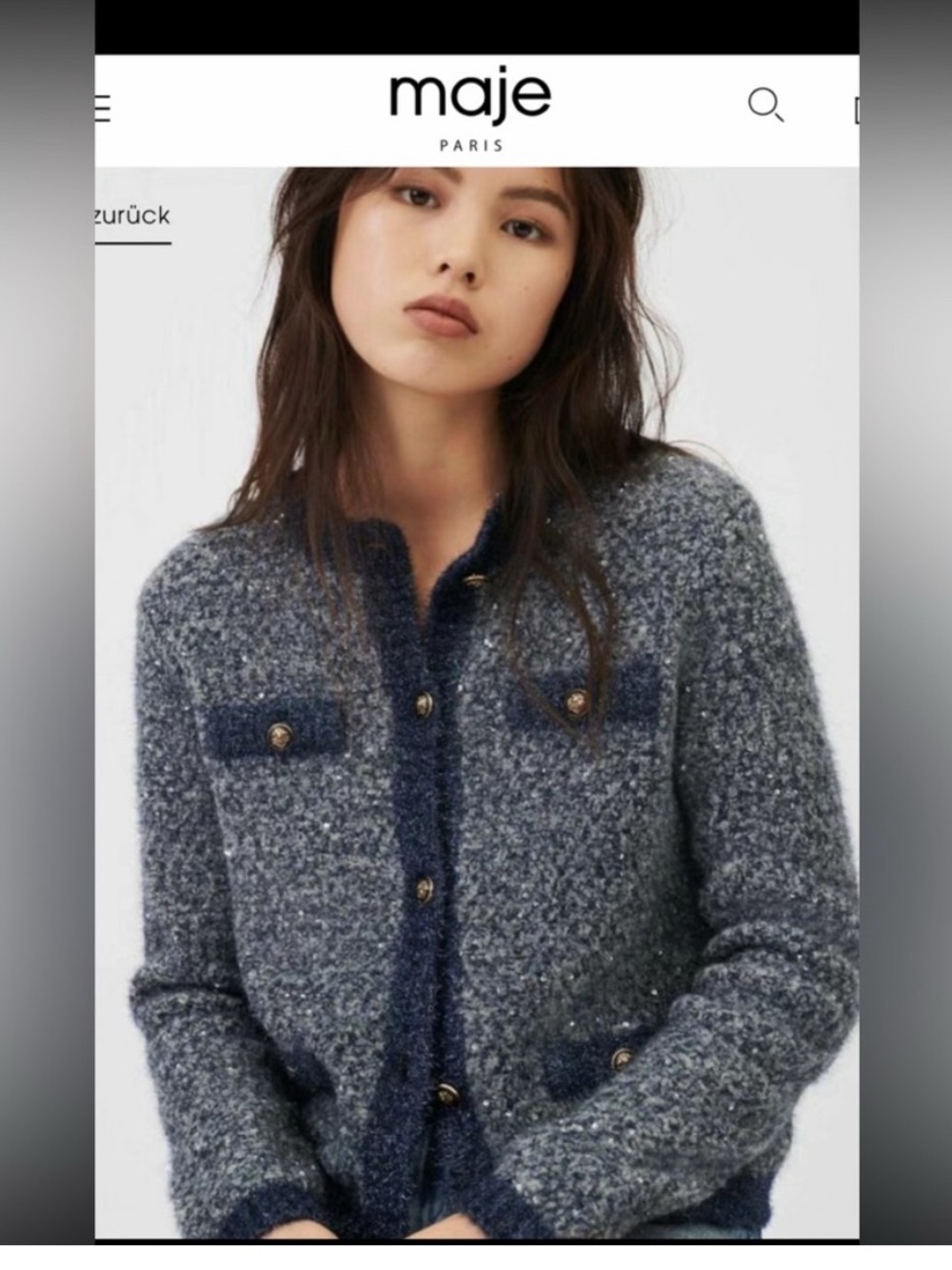 Maje Mission Sequined Cardigan
